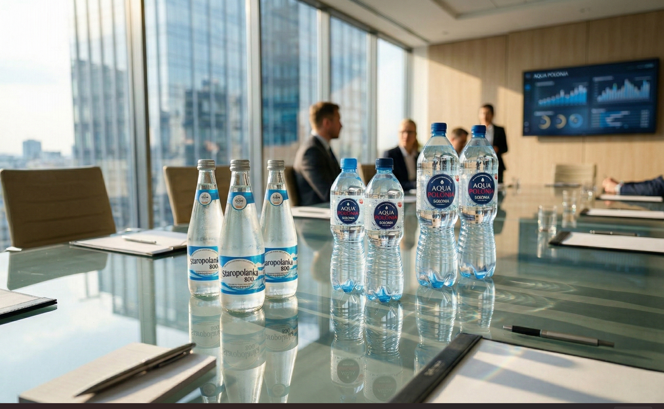 Elegancka woda butelkowana dla biura