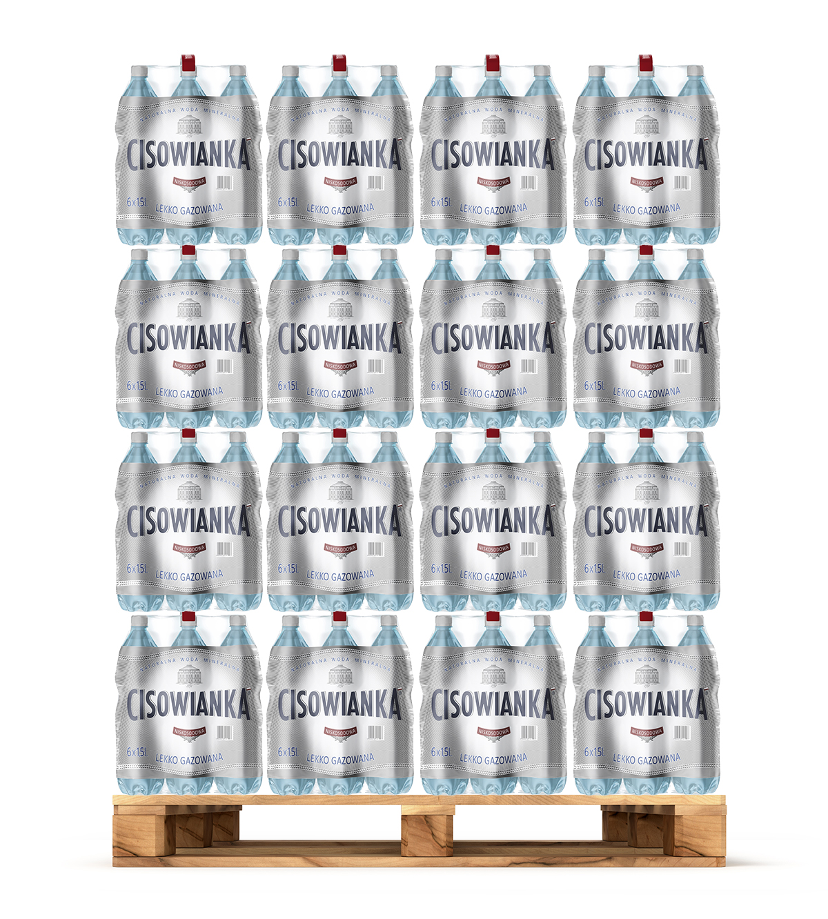 Cisowianka 1,5l lekki gaz na palecie 504 szt.