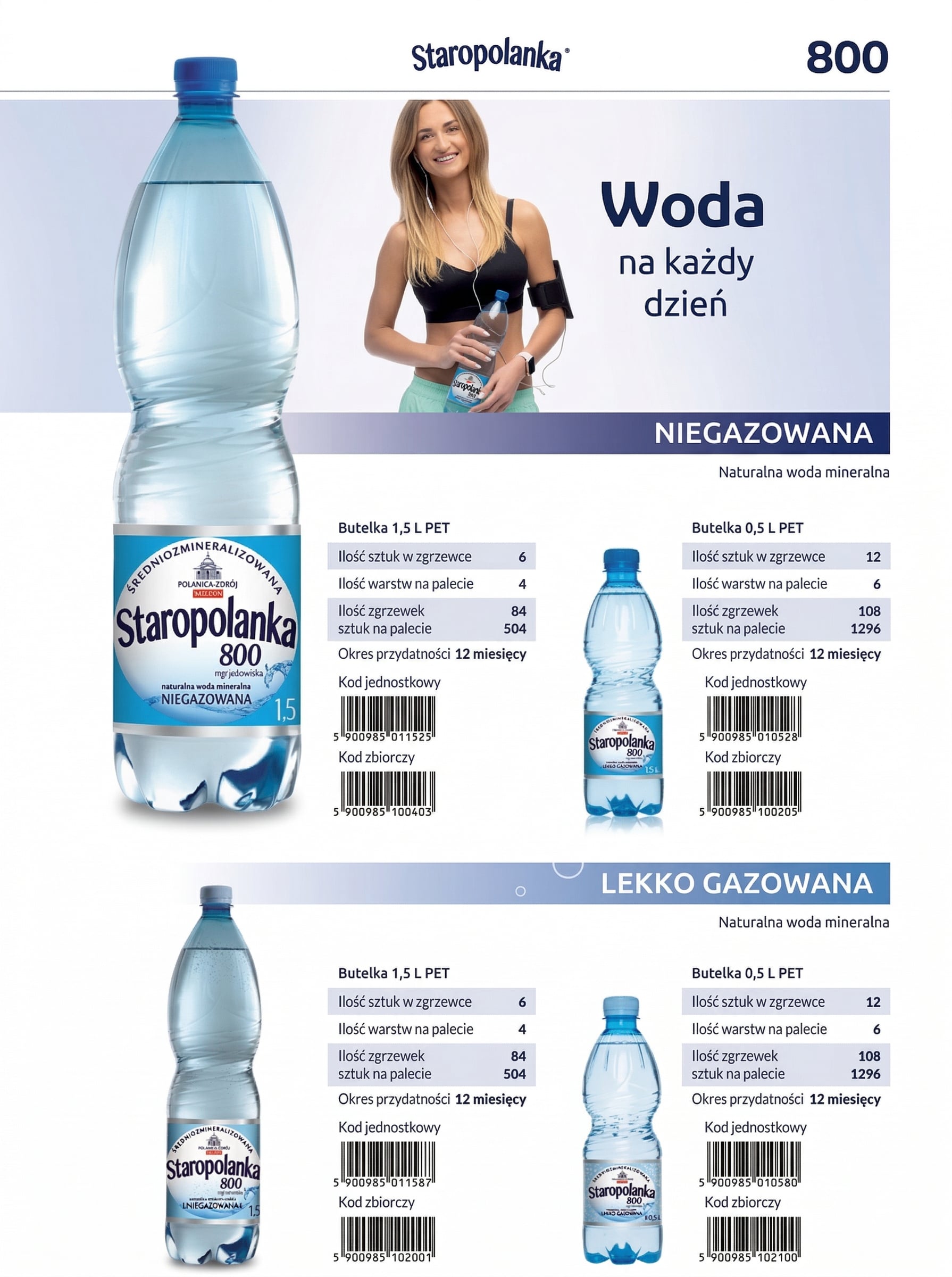 0.5l woda mineralna staropolanka 800 gazowana x1296 - 2