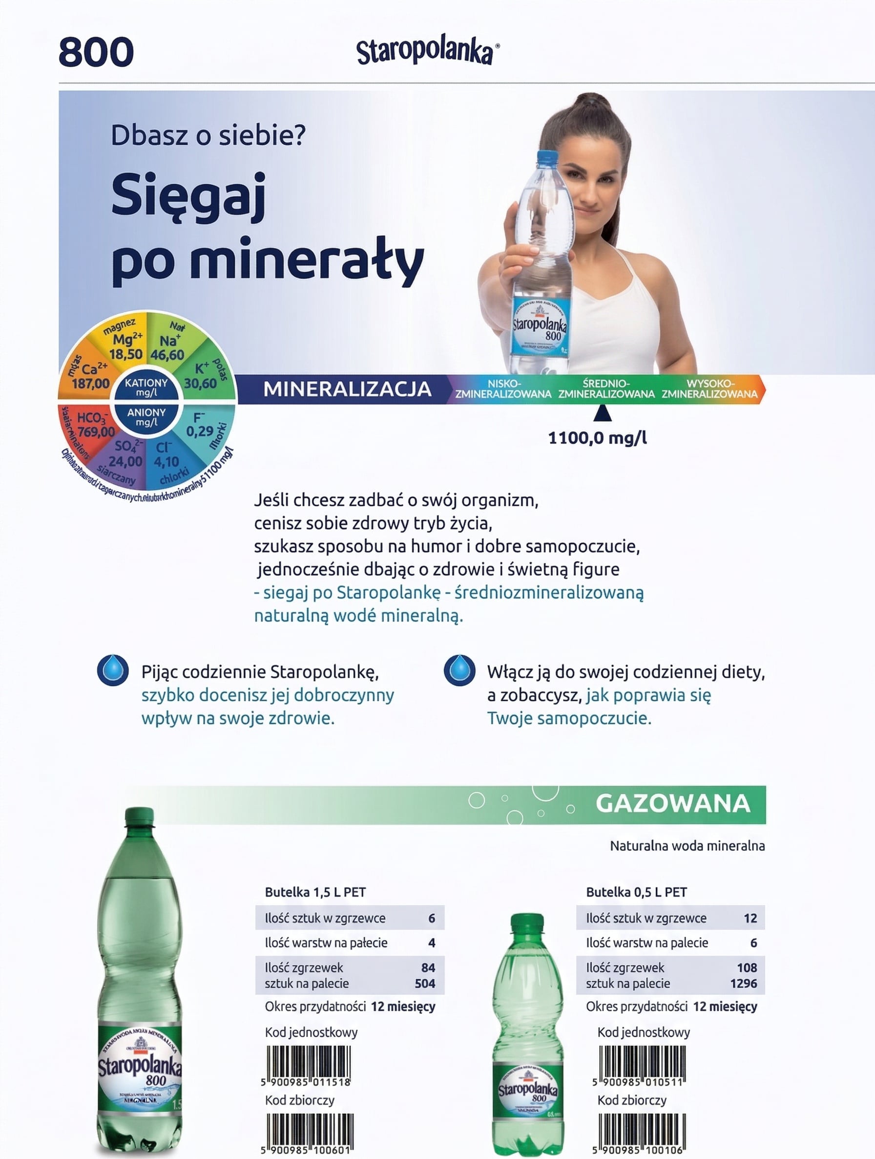 0.5l woda mineralna staropolanka 800 gazowana x1296 - 3